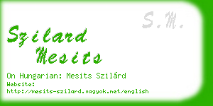 szilard mesits business card