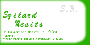 szilard mesits business card